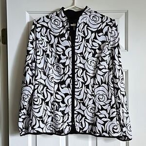Edgy Eye Catching Fashion Jacket Floral Pattern SZ L